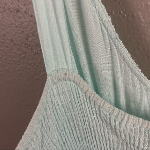 L’Pogee Embroidered Crochet Maxi Dress Handkerchief Hem Flowy Boho One Sz Sample - Picture 10 of 11